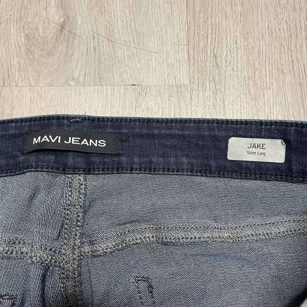 Mavi Jake Jeans Mens 34x31 Blue Slim Leg Cotton Blend Stretch Preppy Mid Rise - Picture 2 of 12